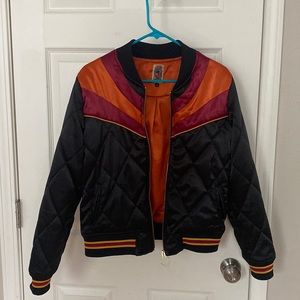 Stunning vintage inspired sun rise Classic Rock Couture bomber jacket
